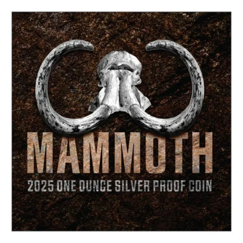 Niue Mammut Silbermünze 2025 (proof, koloriert), 31,1 g. reines Silber (0,999 proof) Sammlermünzen