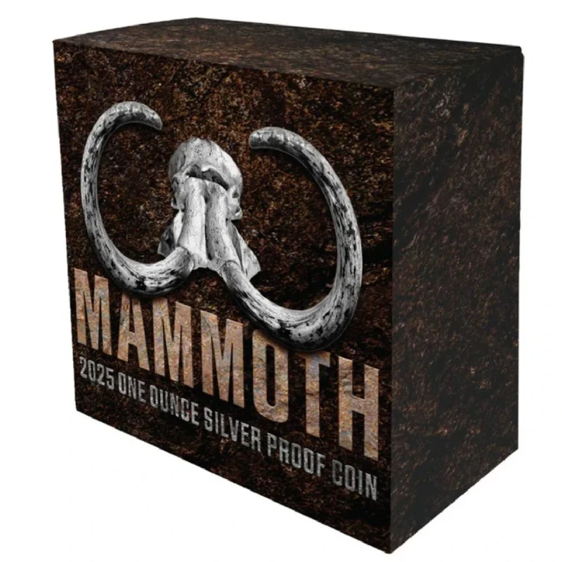 Niue Mammut Silbermünze 2025 (proof, koloriert), 31,1 g. reines Silber (0,999 proof) Sammlermünzen
