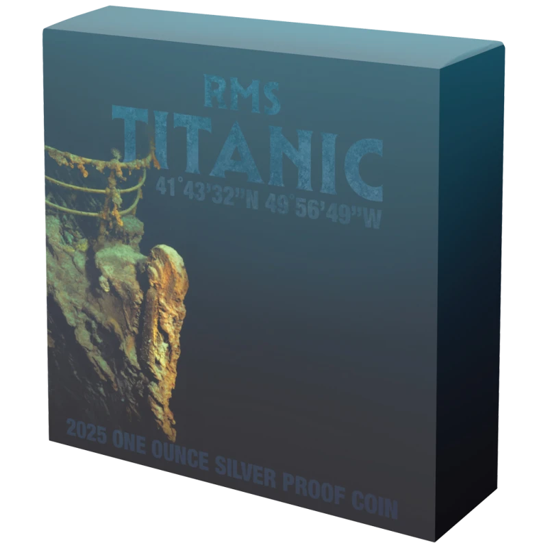 Niue Silbermünze Titanic 2025 Polierte Platte 1 oz Farbig Sammlermünzen
