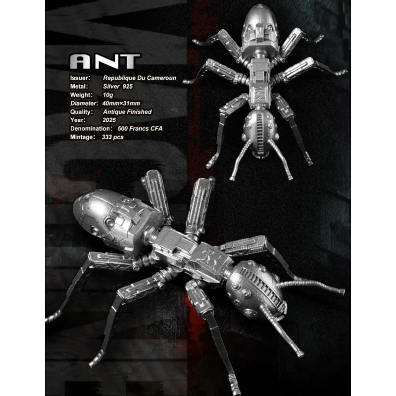 Cameroon: silver coin Mechanical Ant 2025 9.25 g Collectible coins