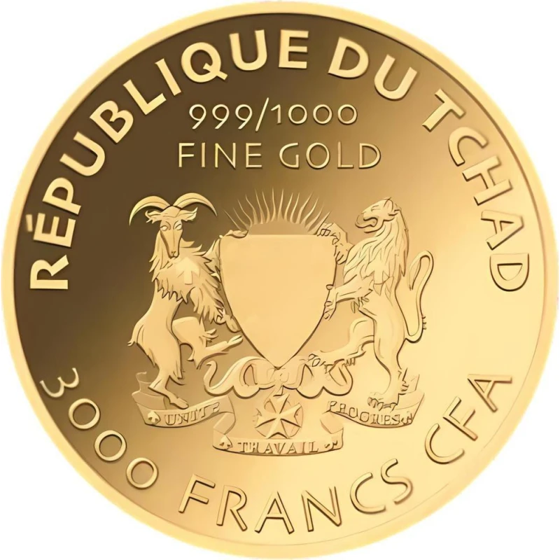 Chad: gold coin Guardian Angel II 1/1000 oz Collectible coins