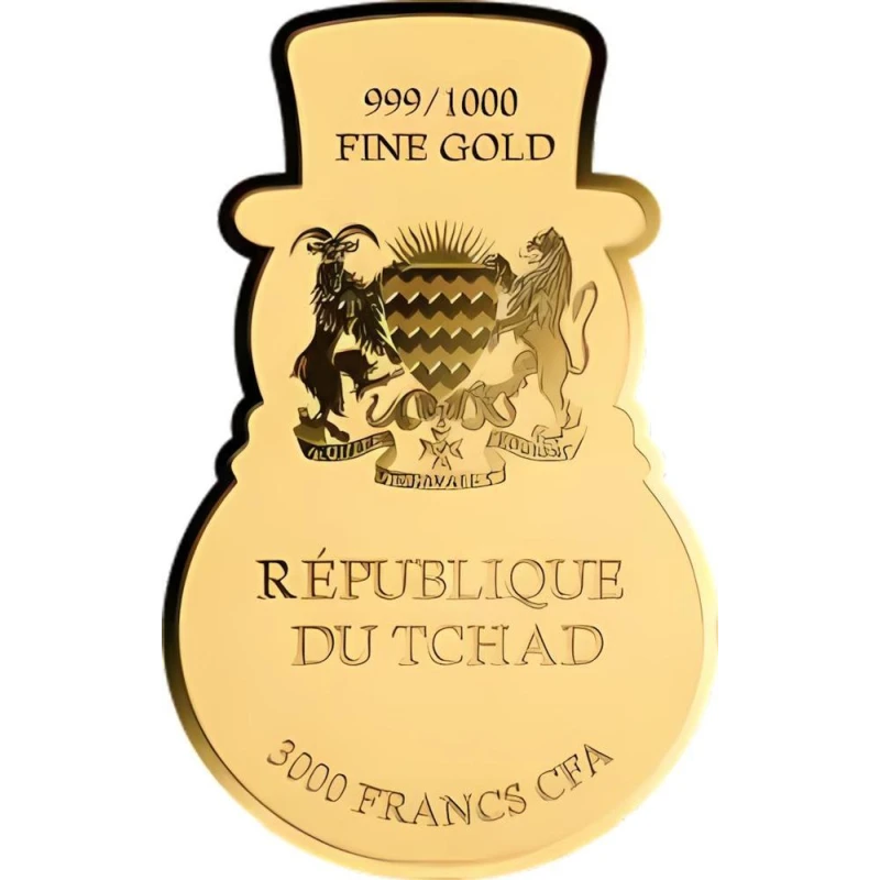 Tschad: Goldmünze Schneemann 1/1000 Unze Sammlermünzen