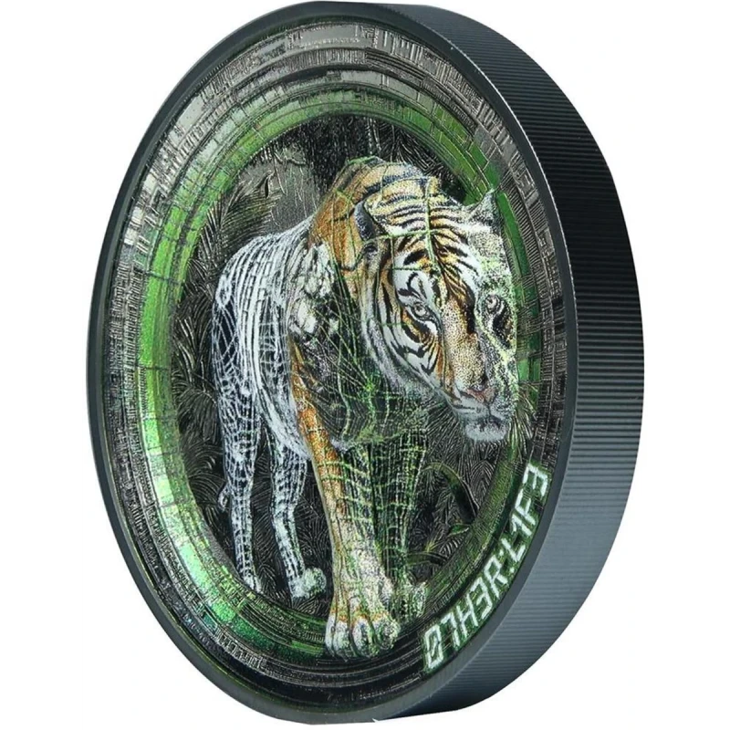 Cook Islands: silver coin Tiger 2025 Black Proof 3 oz Collectible coins