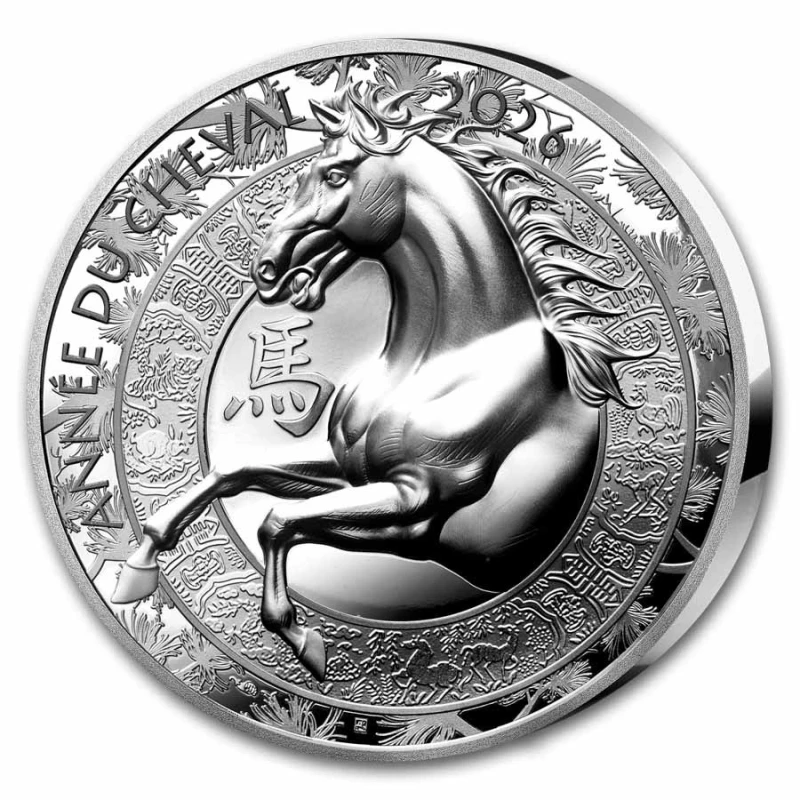 Frankreich: Silbermünze Jahr des Pferdes 2026 polierte Platte 1 oz Sammlermünzen