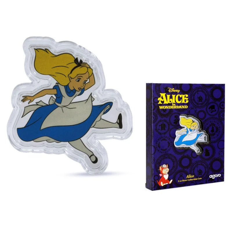 Niue: Silbermünze Alice im Wunderland 2025 polierte Platte koloriert 2 Unzen Sammlermünzen