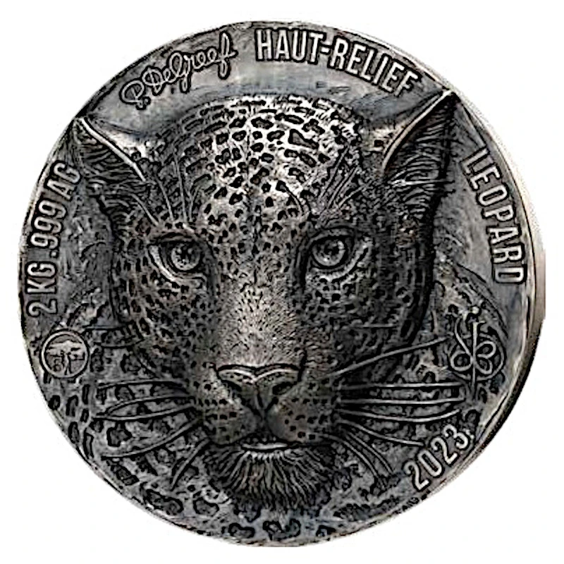 Côte d'Ivoire (Elfenbeinküste): Silbermünze Leopard 2023 2000 g  Sammlermünzen