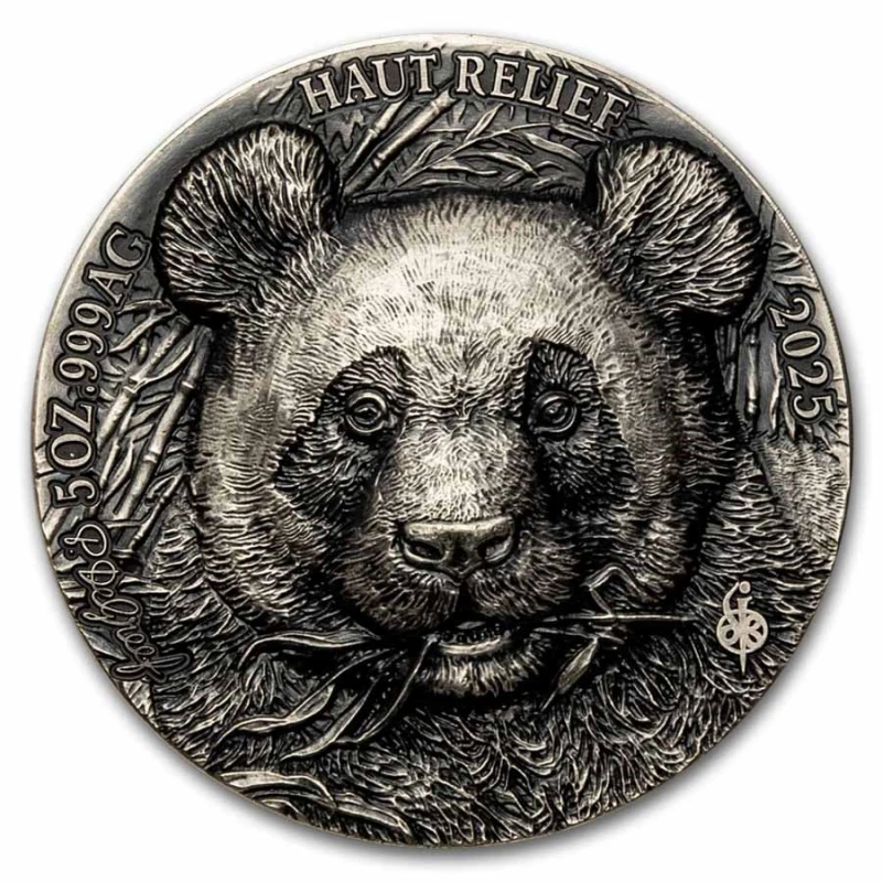 Côte d'Ivoire (Elfenbeinküste): Silbermünze Panda 2025 5 oz Sammlermünzen
