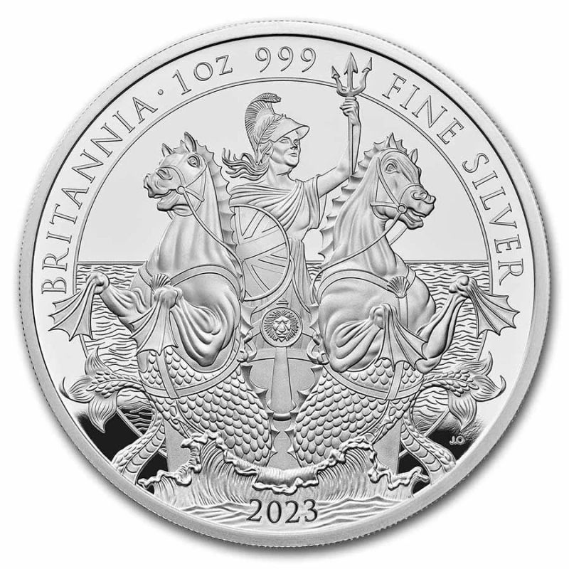 Vereinigtes Königreich Silbermünze Britannia 2023 polierte Platte 1 oz Sammlermünzen