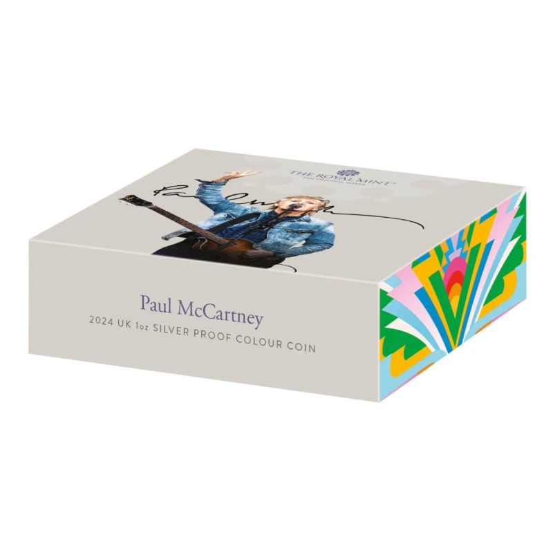 Vereinigtes Königreich Silbermünze Paul McCartney 2024 Polierte Platte Farbig 1 oz Sammlermünzen