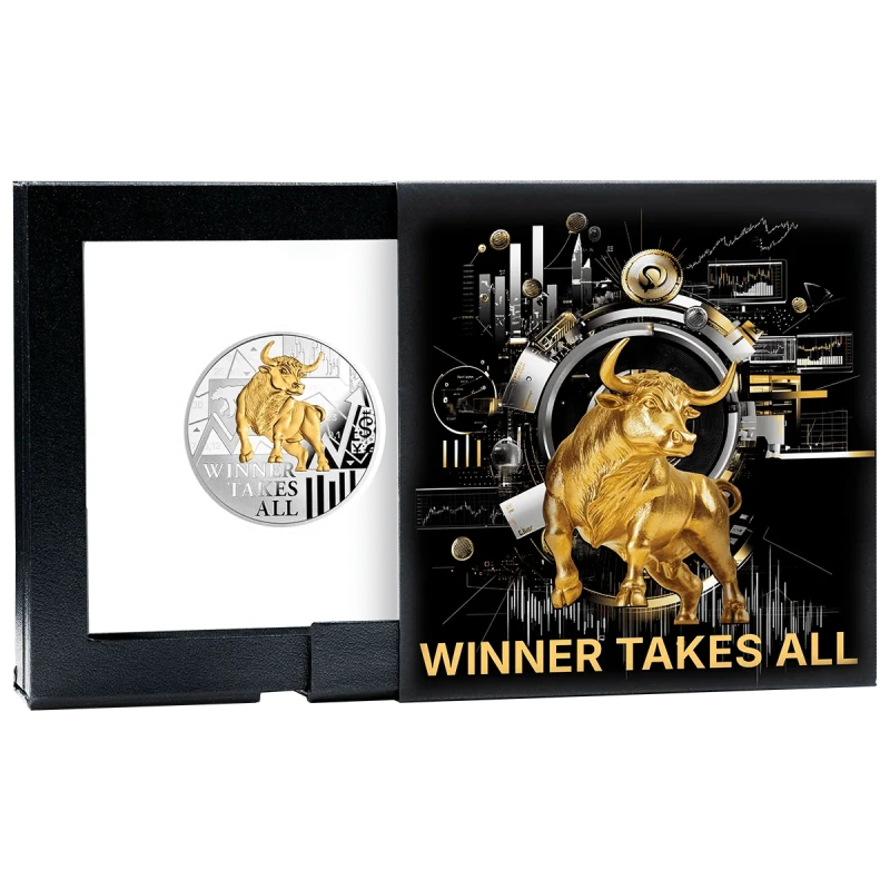 Cameroon: silver coin Winner Takes All 2025 Proof gilded 17.5 g Collectible coins