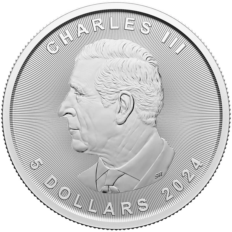Canada: silver coin Maple Leaf 2024 colored 1 oz Collectible coins