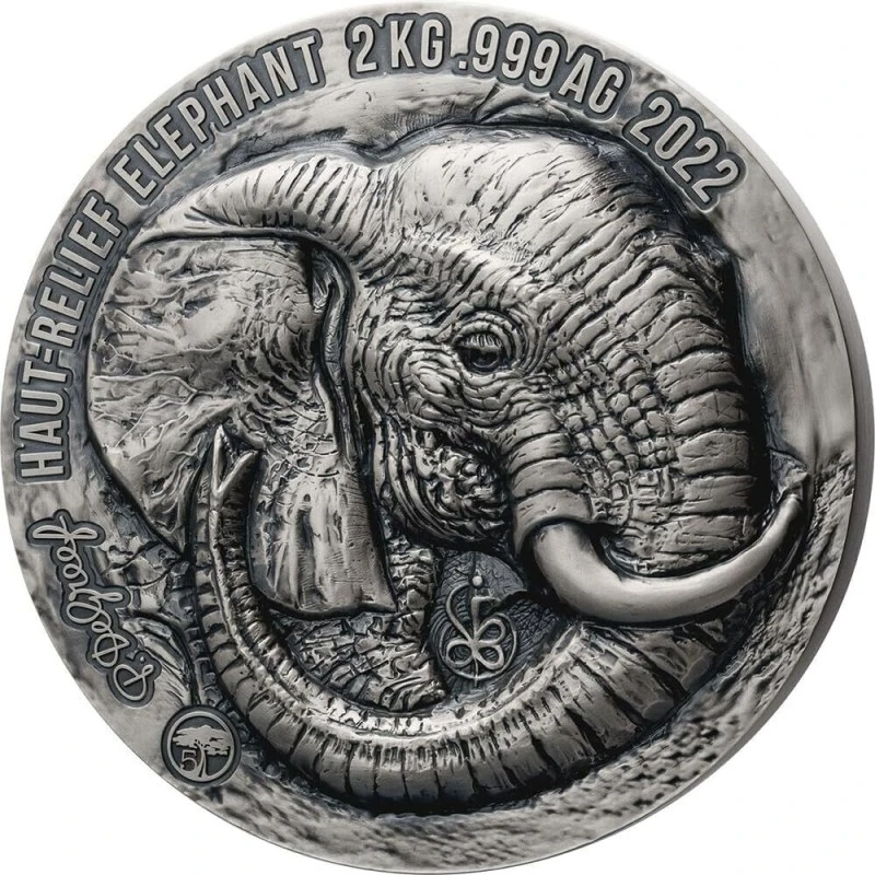 Republic of Côte d’Ivoire: silver coin Elephant 2022 2000 g Collectible coins