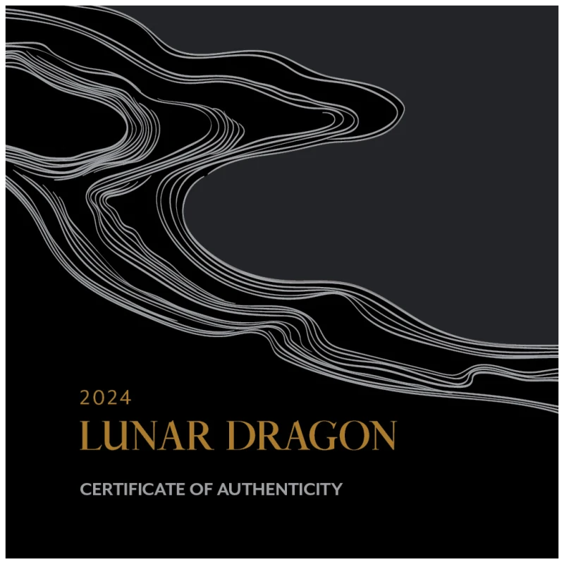 Niue: Silbermünze Jahr des Drachen 2024 Black Proof vergoldet 5 Unzen Sammlermünzen