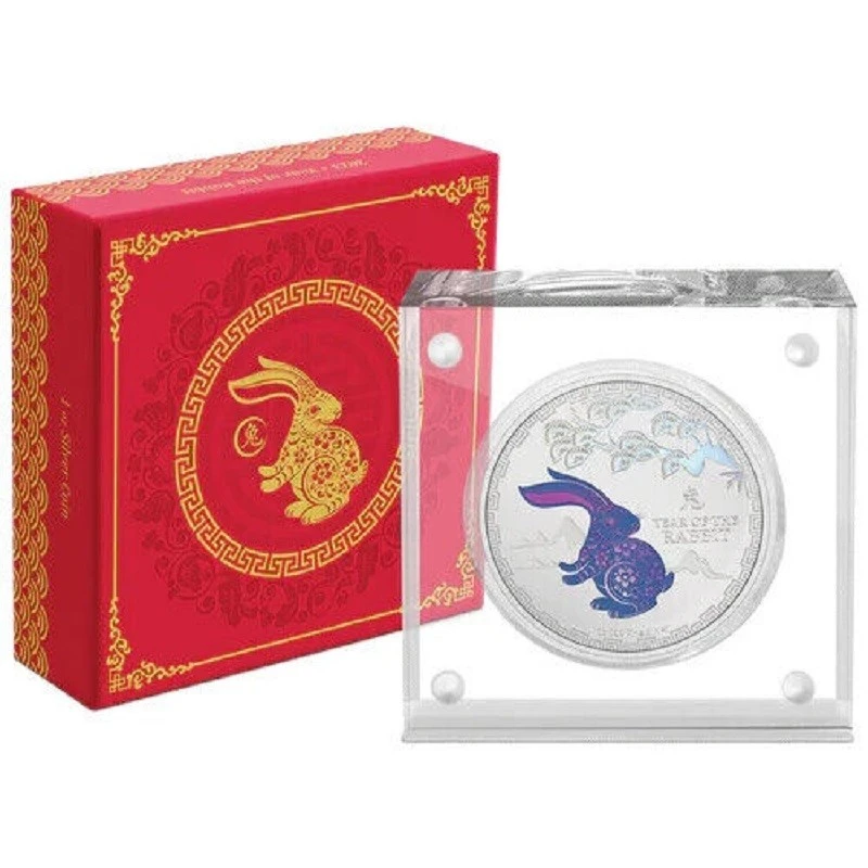 Niue: silver coin Year of the Rabbit 2023 Proof colored 1 oz Collectible coins