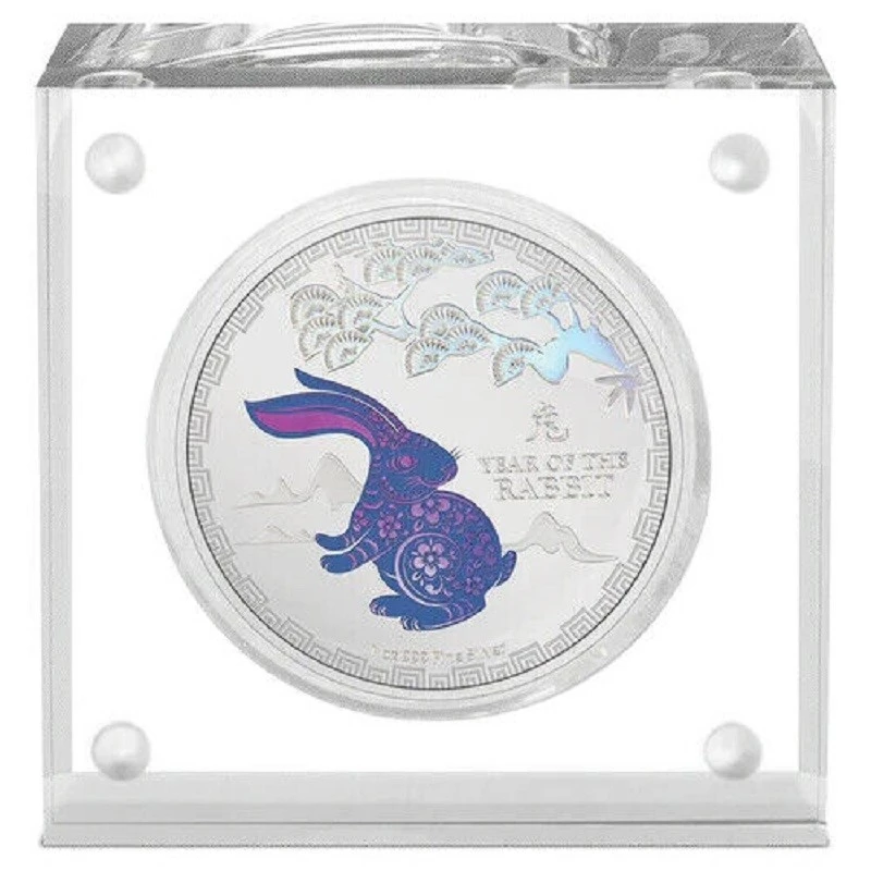 Niue: silver coin Year of the Rabbit 2023 Proof colored 1 oz Collectible coins