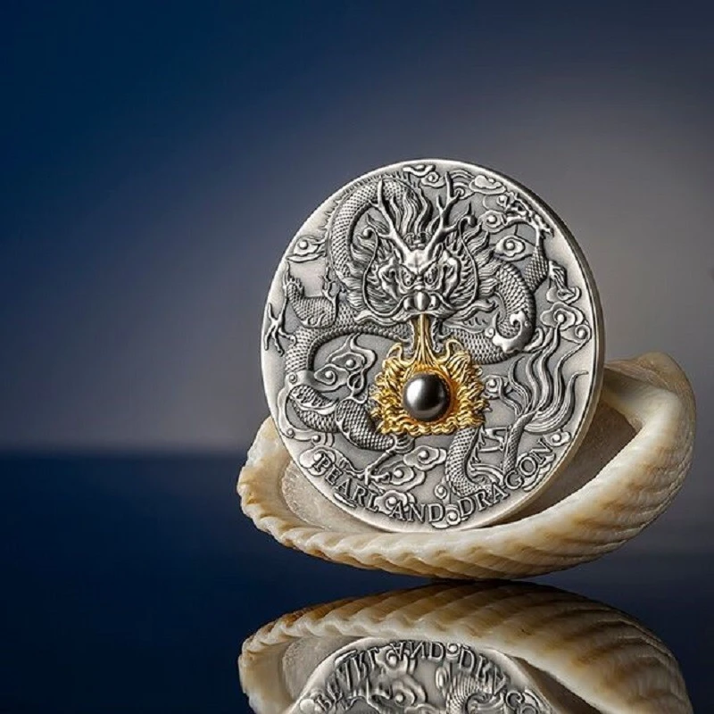 Niue: Silbermünze Schwarze Perle und Drache 2023 2 oz Sammlermünzen