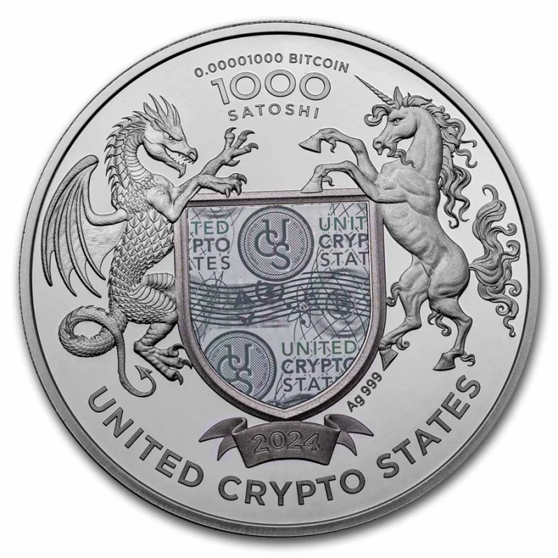 Silbermünze der Vereinigten Krypto-Staaten Liberty of Ukraine 2024 Feinunze 1 oz Sammlermünzen