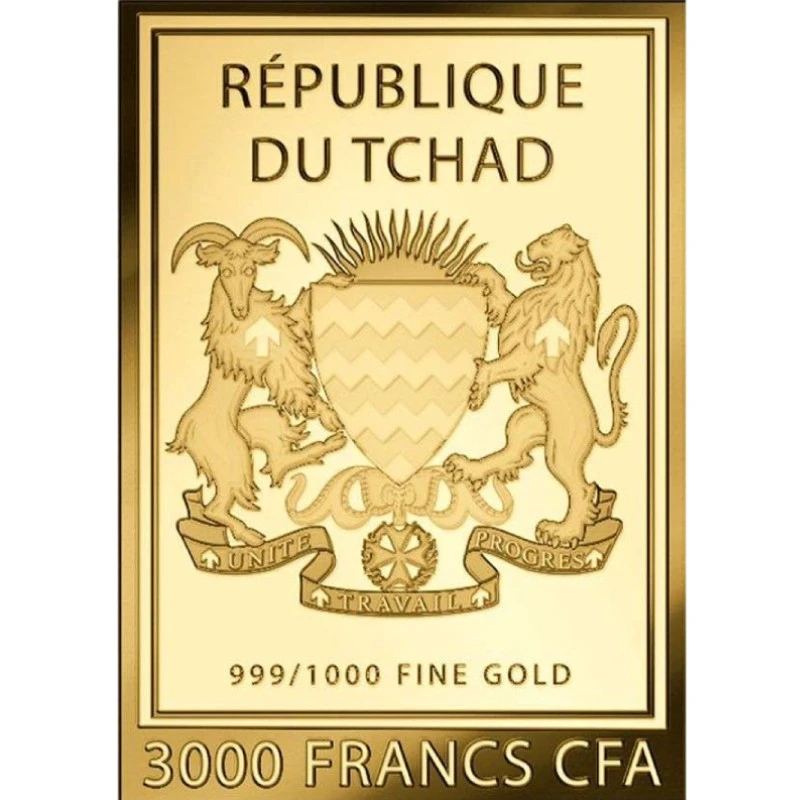 Chad Gold Coin Vincent van Gogh Self-Portrait with Straw Hat 1/1000 oz Collectible coins