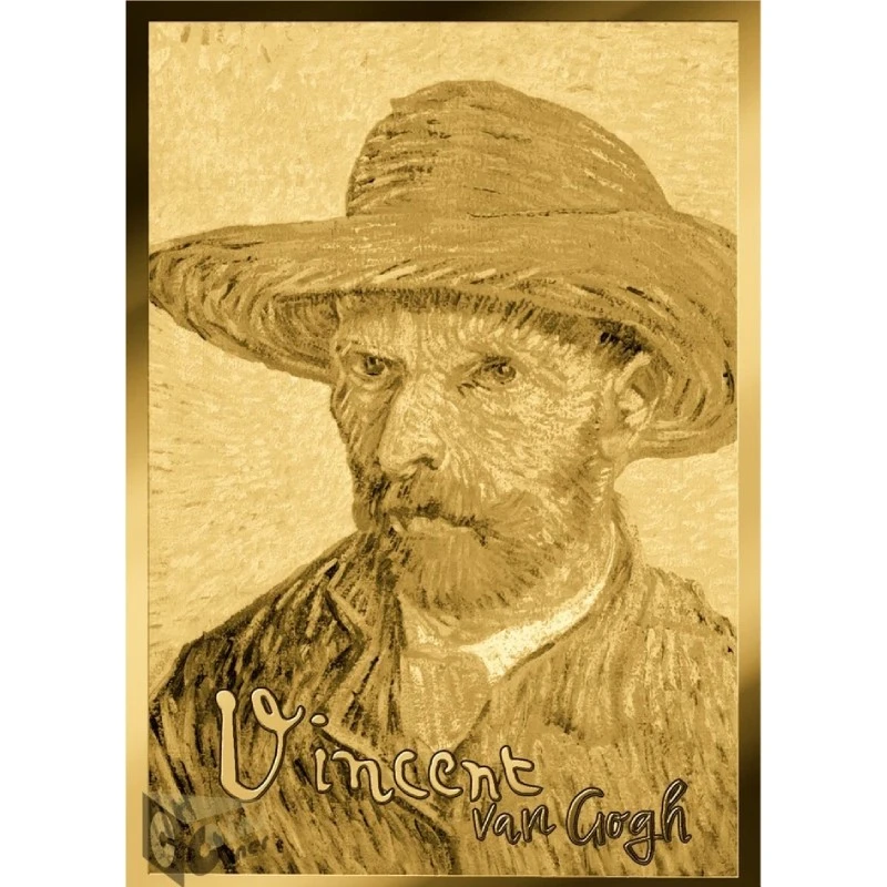 Chad Gold Coin Vincent van Gogh Self-Portrait with Straw Hat 1/1000 oz Collectible coins