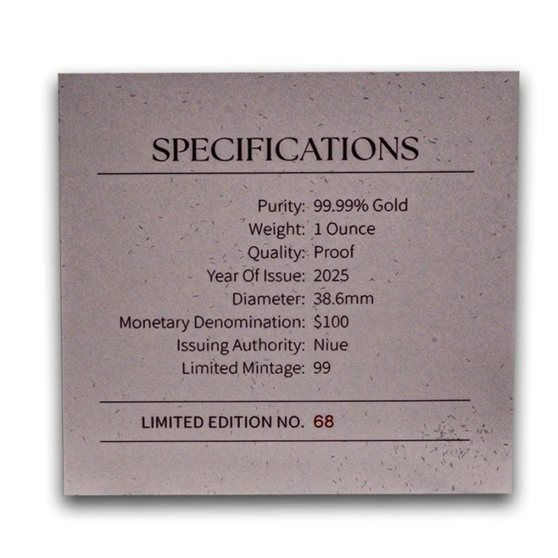 Niue Goldmünze Perlmutterwolken 2025 Polierte Platte Farbig 1 Unze Sammlermünzen