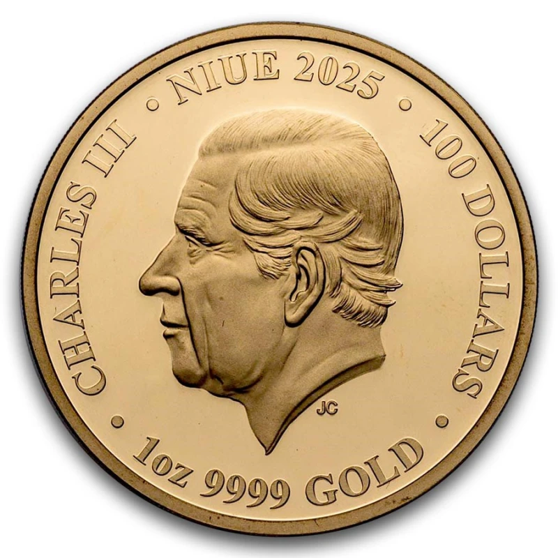 Niue Goldmünze Perlmutterwolken 2025 Polierte Platte Farbig 1 Unze Sammlermünzen