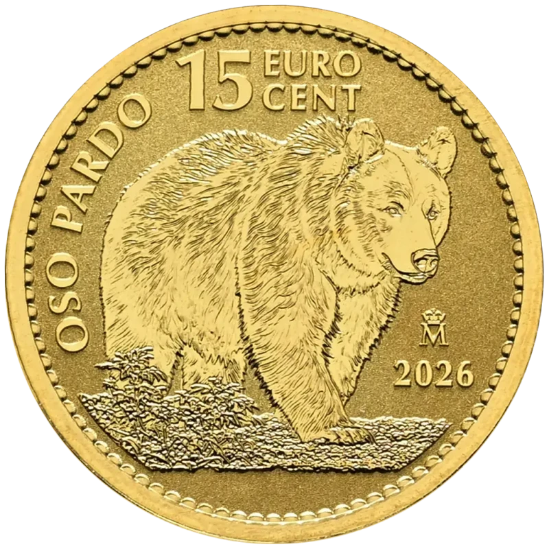 Spain Gold Coin Brown Bear 2026 1/10 oz Collectible coins