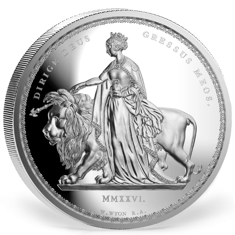 Falklandinseln Silbermünze Una und der Löwe 2026 polierte Platte 1 oz Sammlermünzen
