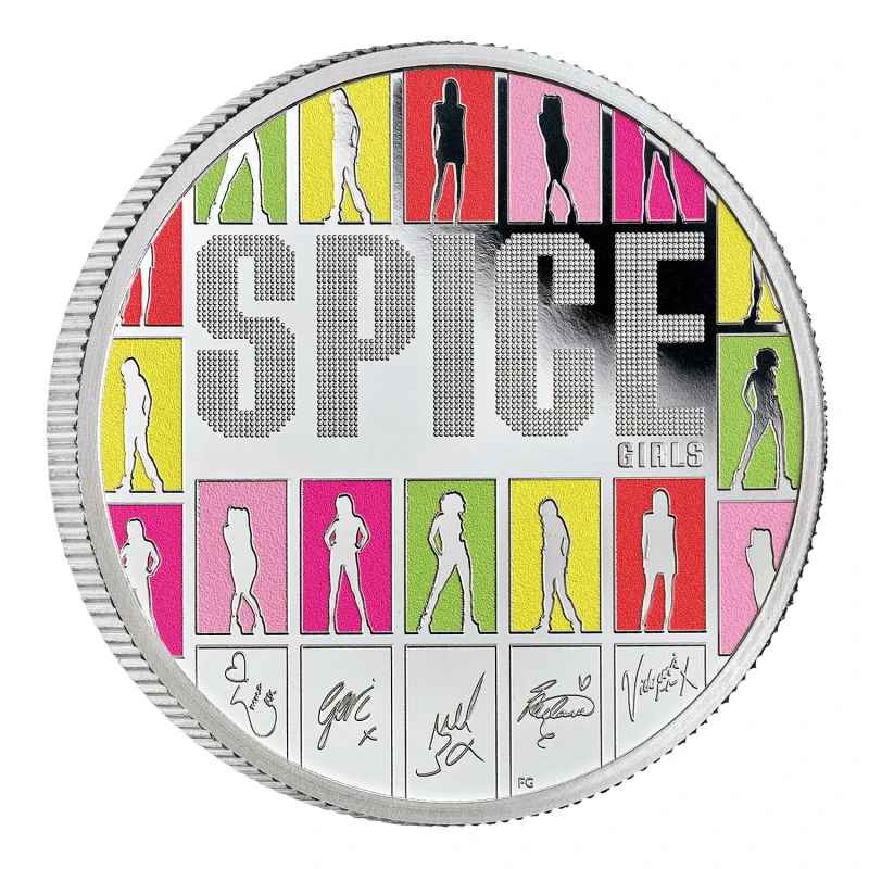 Vereinigtes Königreich Silbermünze Spice Girls 2026 polierte Platte farbig 1 oz Sammlermünzen