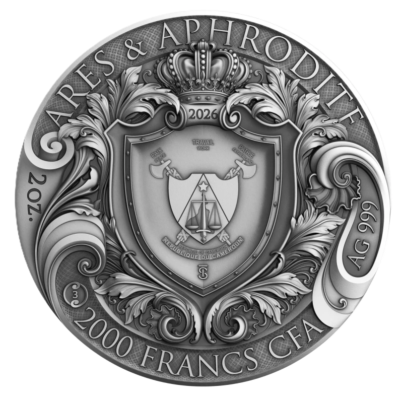 Kamerun Silbermünze Ares & Aphrodite 2026 2 oz Sammlermünzen